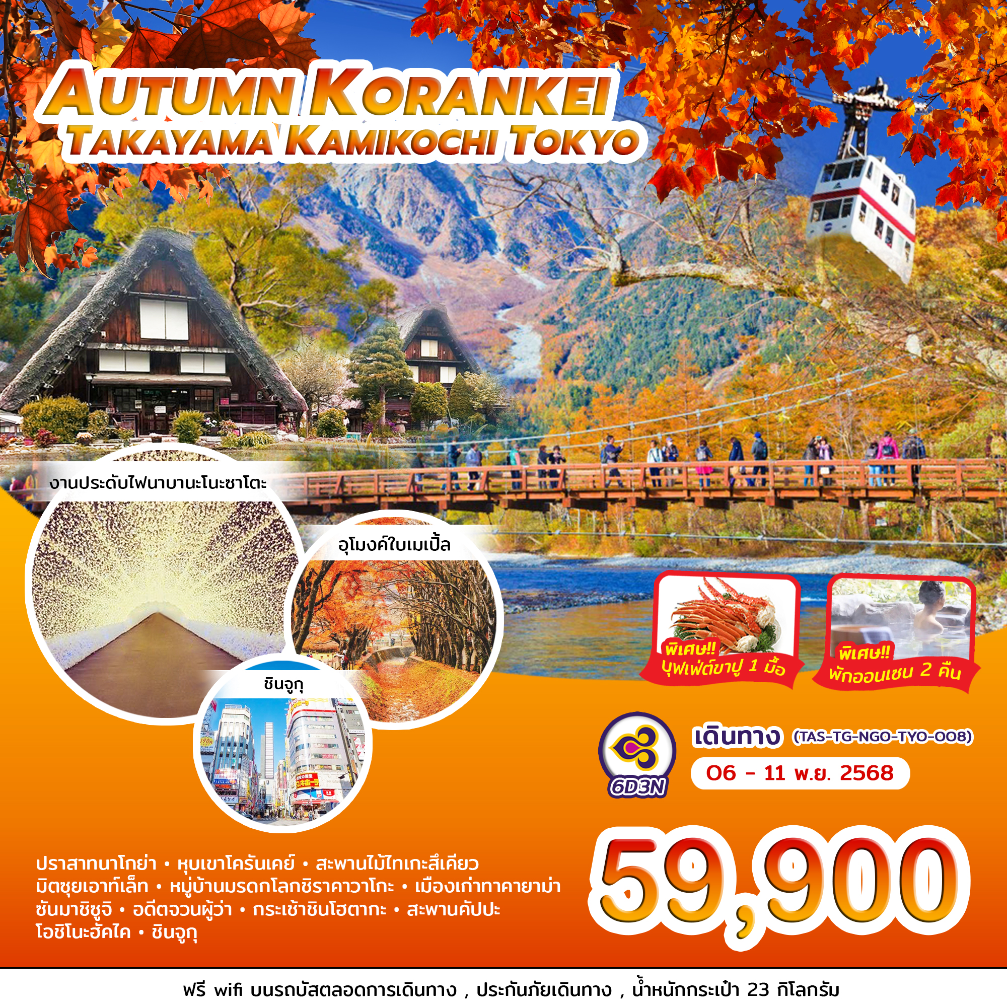AUTUMN KORANKEI TAKAYAMA KAMIKOCHI TOKYO (6D3N)