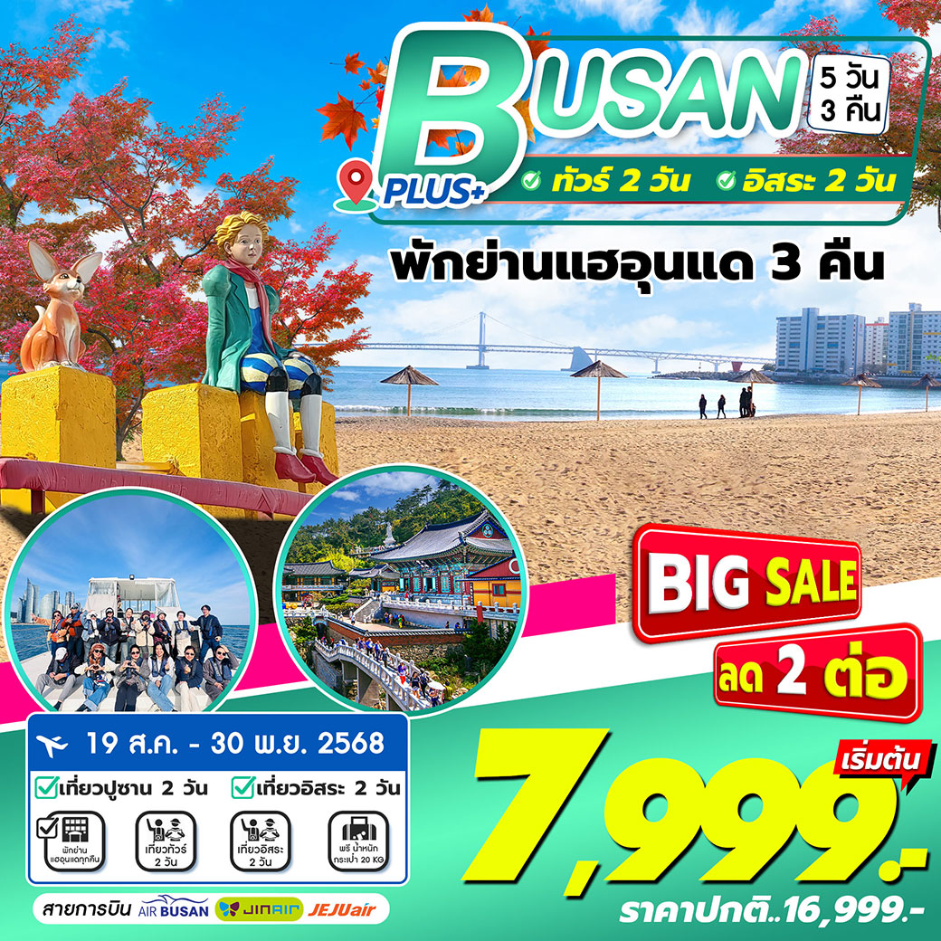 ทัวร์เกาหลี Busan Plus+ 5วัน 3คืน (BX)